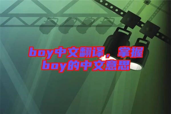 boy中文翻譯，掌握boy的中文意思