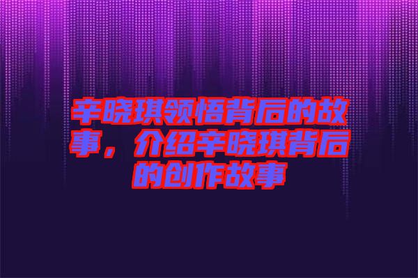 辛曉琪領悟背后的故事，介紹辛曉琪背后的創作故事