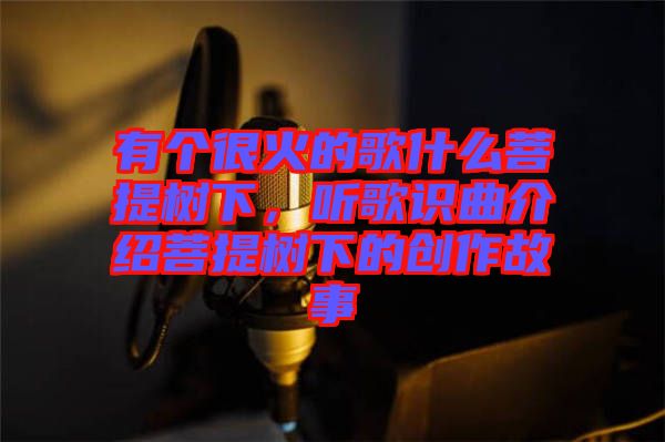 有個很火的歌什么菩提樹下，聽歌識曲介紹菩提樹下的創作故事