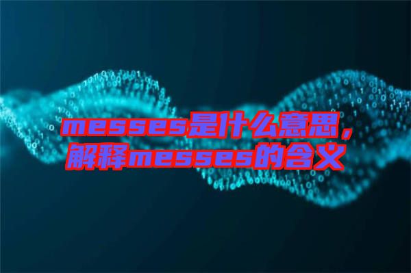 messes是什么意思，解釋messes的含義