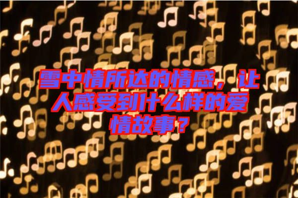 雪中情所達的情感，讓人感受到什么樣的愛情故事？