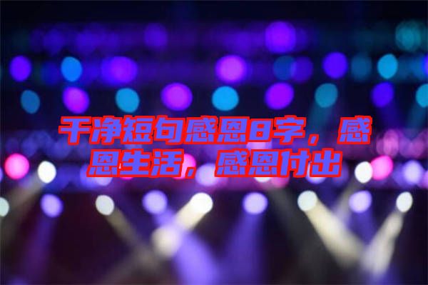 干凈短句感恩8字，感恩生活，感恩付出