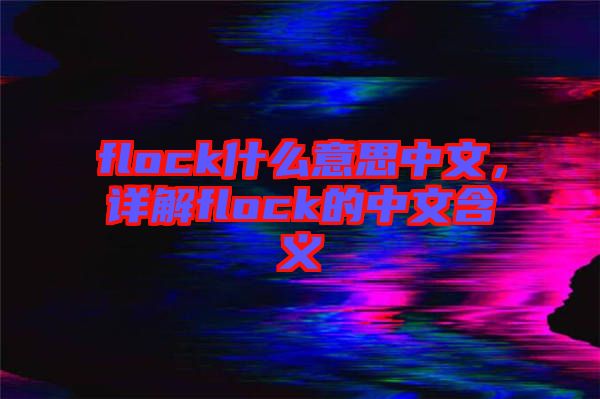 flock什么意思中文，詳解flock的中文含義