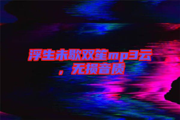 浮生未歇雙笙mp3云，無損音質(zhì)