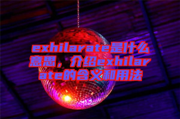 exhilarate是什么意思，介紹exhilarate的含義和用法