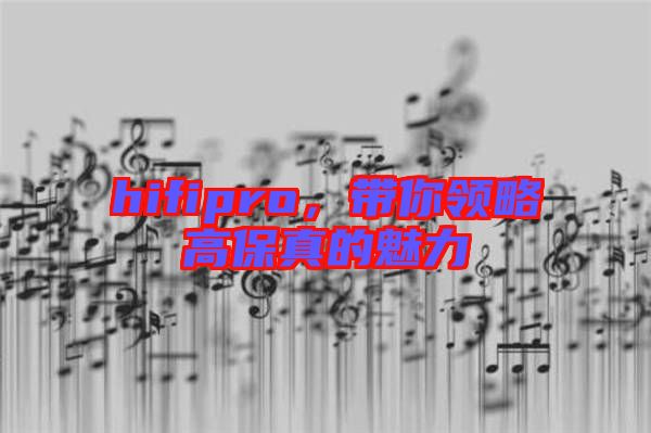 hifipro，帶你領略高保真的魅力