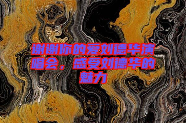 謝謝你的愛劉德華演唱會，感受劉德華的魅力