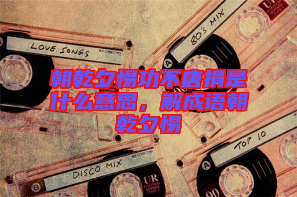 朝乾夕惕功不唐捐是什么意思，解成語朝乾夕惕