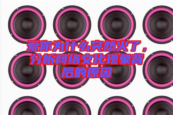 愛你為什么突然火了，分析網(wǎng)絡文化現(xiàn)象背后的原因