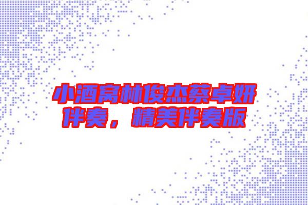 小酒窩林俊杰蔡卓妍伴奏，精美伴奏版