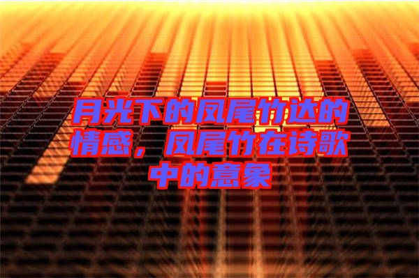 月光下的鳳尾竹達的情感，鳳尾竹在詩歌中的意象