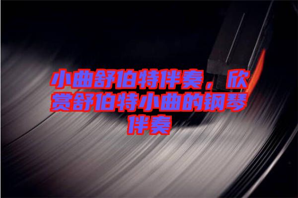 小曲舒伯特伴奏，欣賞舒伯特小曲的鋼琴伴奏