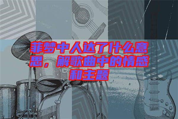 菲夢中人達了什么意思，解歌曲中的情感和主題