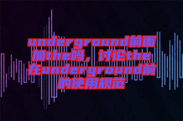 underground前面加the嗎，討論the在underground前的使用規范