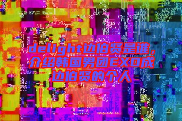 delight邊伯賢是誰，介紹韓國男團EXO成邊伯賢的個人