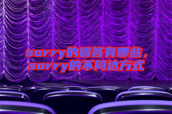 sorry的回答有哪些，sorry的不同達方式