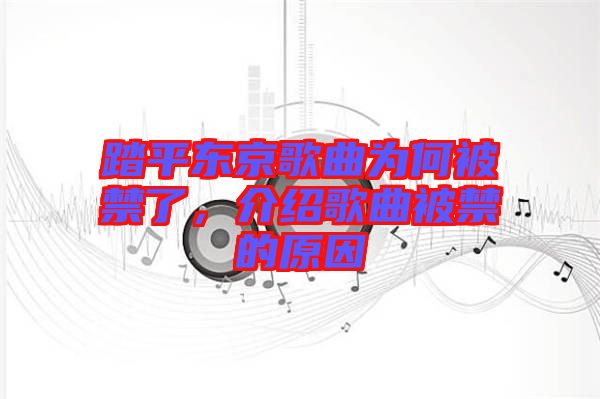 踏平東京歌曲為何被禁了，介紹歌曲被禁的原因