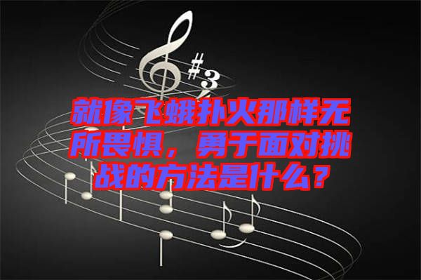 就像飛蛾撲火那樣無所畏懼，勇于面對挑戰的方法是什么？