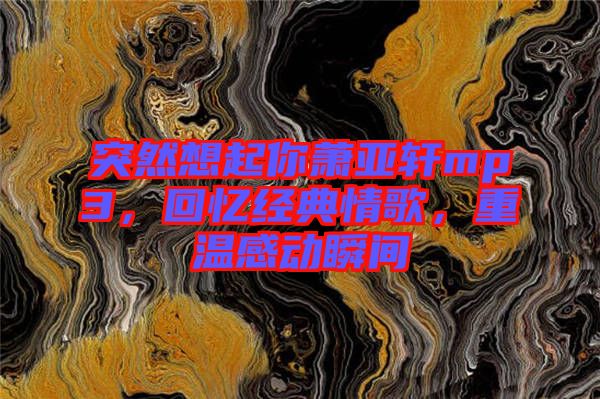 突然想起你蕭亞軒mp3，回憶經典情歌，重溫感動瞬間