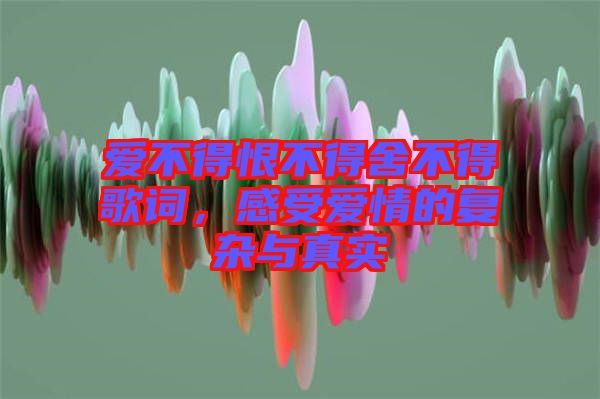 愛不得恨不得舍不得歌詞，感受愛情的復雜與真實
