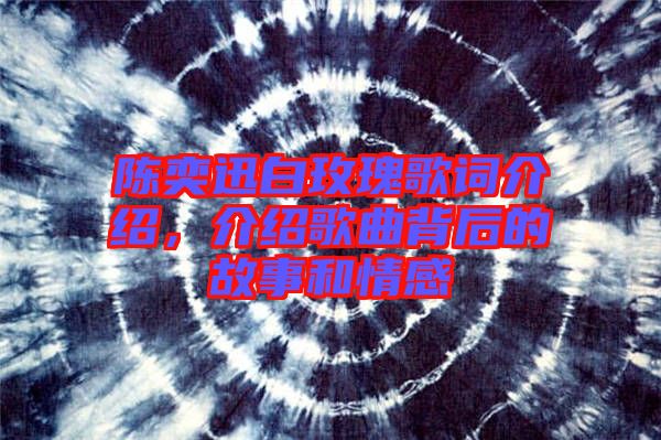 陳奕迅白玫瑰歌詞介紹，介紹歌曲背后的故事和情感